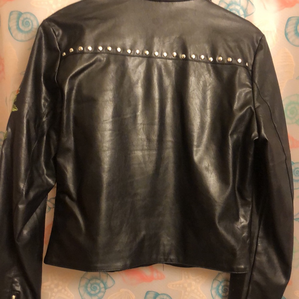 NWOT faux leather embroidered jacket - Picture 7 of 12